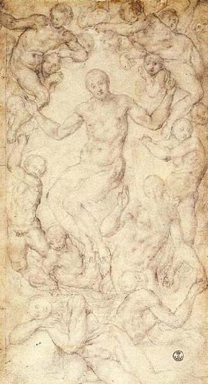 Pontormo, Jacopo Christ the Judge with the Creation of Eve oil painting image